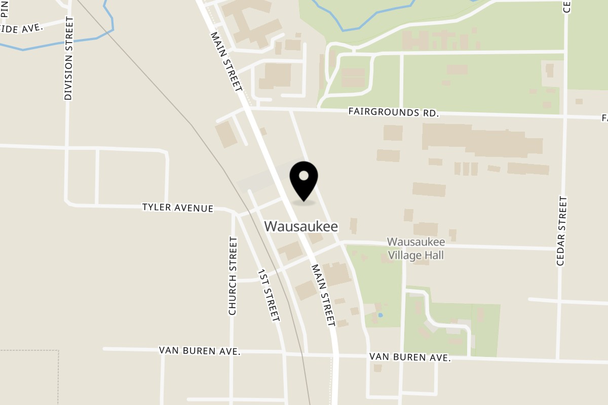 Map showing the location of Manor on Main on 722 Main St in Wausaukee
